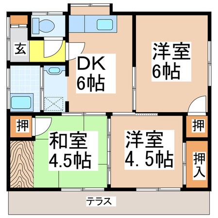 田中町貸家の物件間取画像